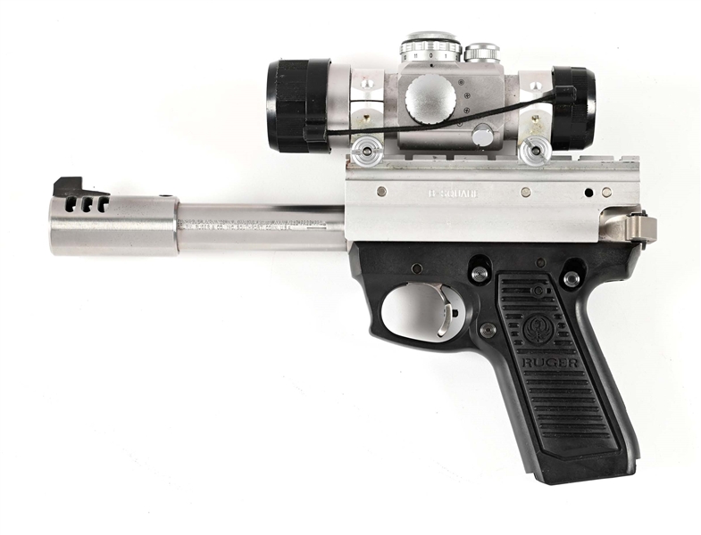 (M) RUGER 22/45 SEMI AUTOMATIC TARGET PISTOL.