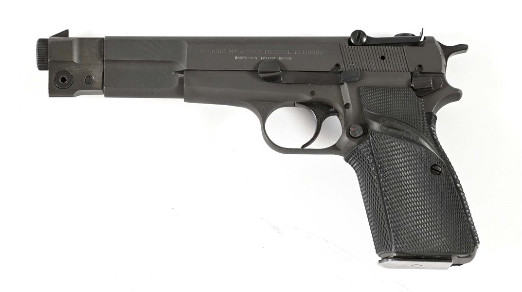 (M) F.N. BROWNING HI-POWER GP COMPETITION SEMI AUTOMATIC PISTOL.