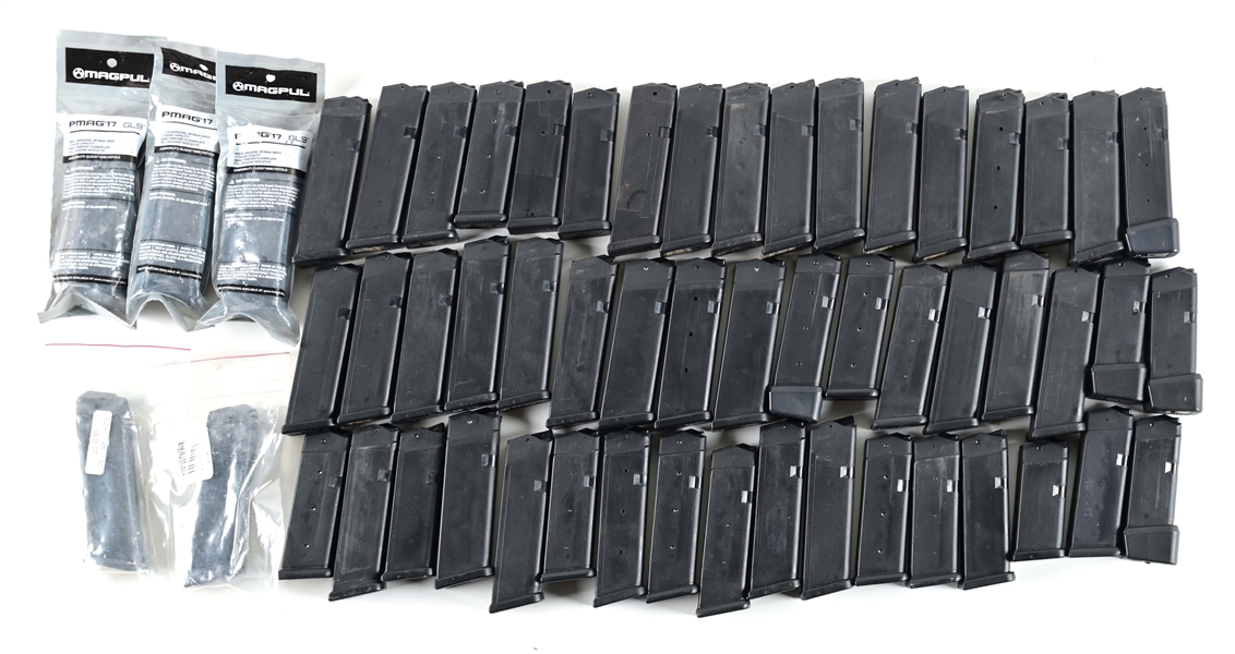 LARGE LOT OF MIXED CALIBER GLOCK MAGAZINES.