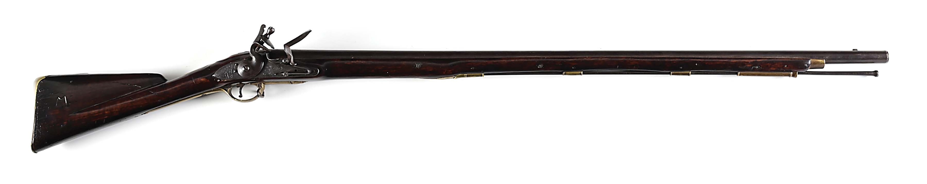 (A) DUBLIN CASTLE SHORT LAND PATTERN BROWN BESS FLINTLOCK MUSKET.