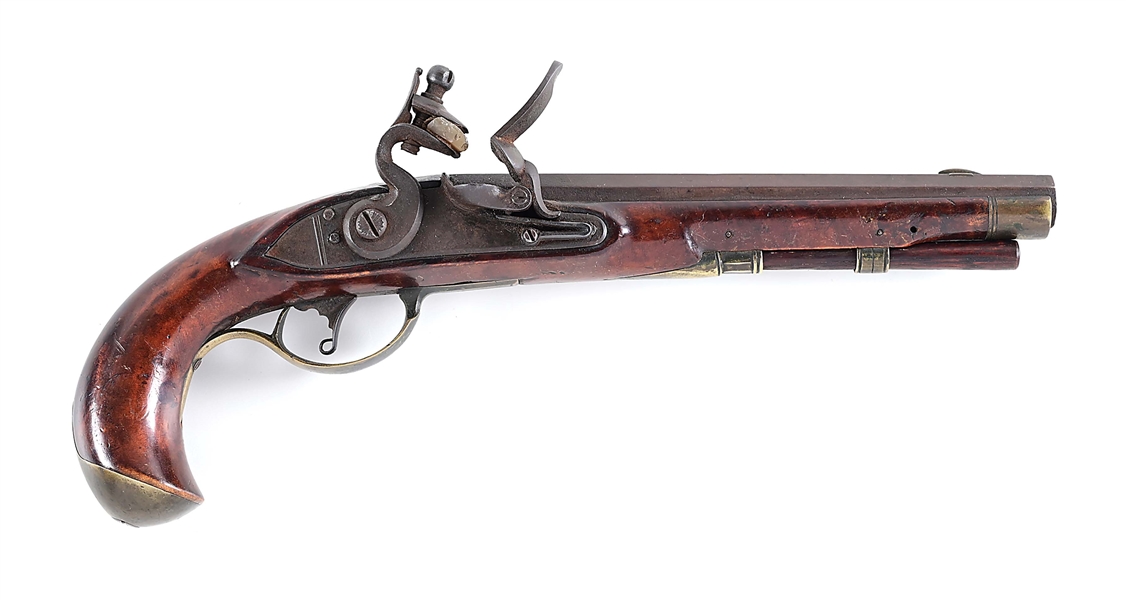 (A) IMPORTANT IDENTIFIED FLINTLOCK PENNSYLVANIA PISTOL OF REVOLUTIONARY WAR CAPT. DANIEL REIFF, BERKS COUNTY MILITIA.