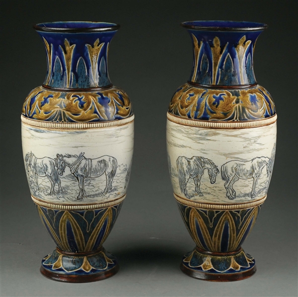LOT OF 2: MOUNUMENTAL ROYAL DALTON VASES