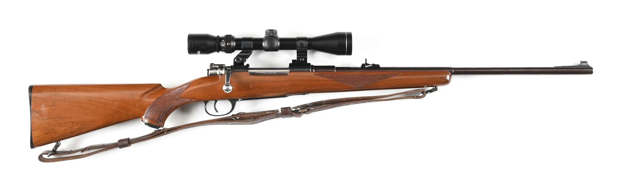 (C) SPORTERIZED ARGENTINE MAUSER MODEL 1909 BOLT ACTION RIFLE.