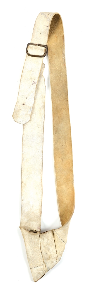 CONTINENTAL ARMY DOUBLE-FROG SHOULDER BELT OF BUFF LEATHER.