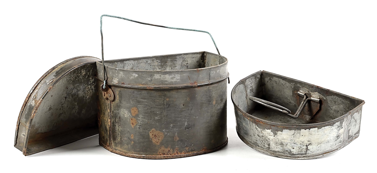 NAPOLEONIC ERA BRITISH ARMY D-SHAPED MESS TIN.