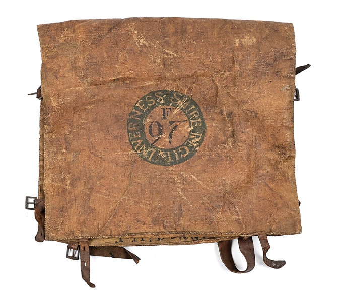 BRITISH KNAPSACK OF 97TH REGIMENT OF FOOT, LATE 18TH CENTURY.