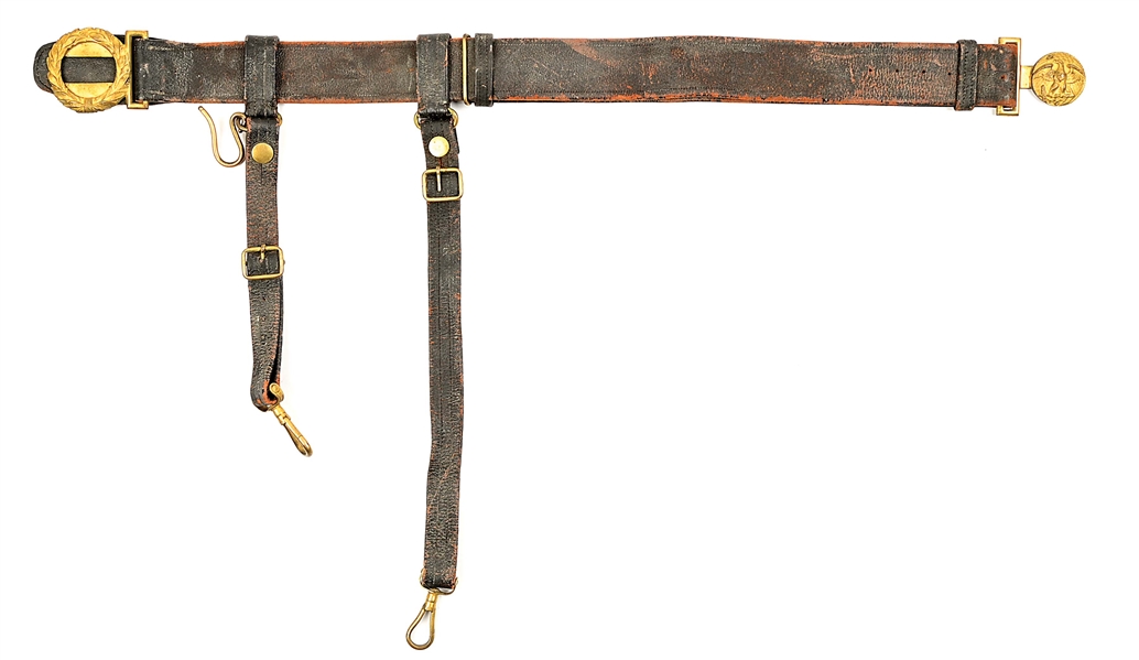 CIVIL WAR ERA REVENUE SERVICE SWORDBELT WITH DECATUR FAMILY PROVENANCE.