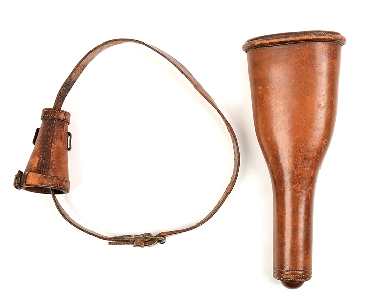 NAPOLEONIC ERA BRITISH LIGHT DRAGOON HOLSTER & CARBINE BUCKET.