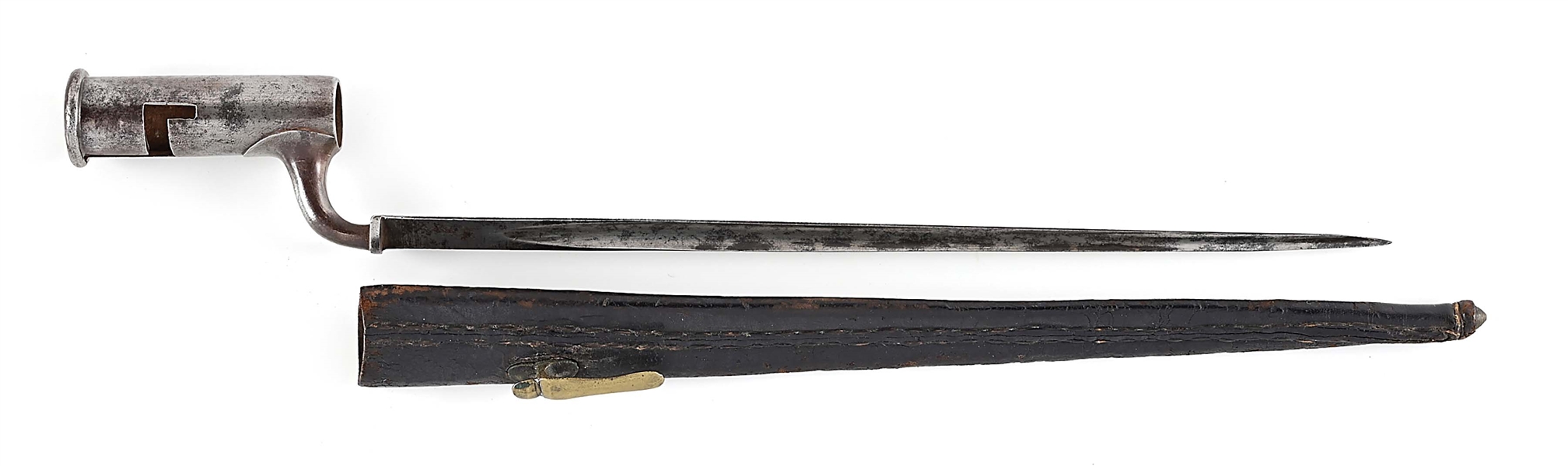 AN BRITISH LAND PATTERN CARBINE BAYONET WITH SCABBARD, 1730-1740S