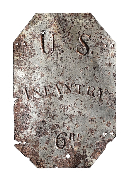 PATTERN 1812 CAP PLATE OF THE 6TH US INFANTRY REGIMENT.