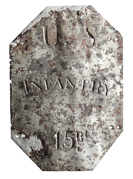 PATTERN 1812 CAP PLATE OF THE 15TH US INFANTRY.