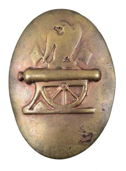 1802-1812 BELT PLATE OF THE U.S. 1ST ARTILLERY REGIMENT.