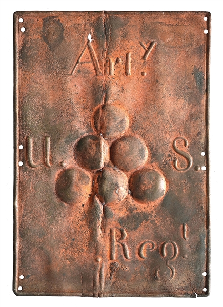 PATTERN 1812 U.S. ARTILLERY CAP PLATE.