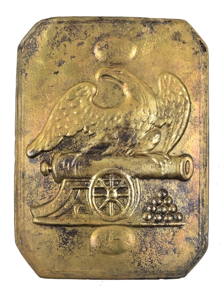 PATTERN 1814 CAP PLATE OF THE U.S. CORPS OF ARTILLERY.