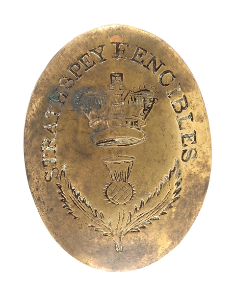 OTHER RANKS BELT PLATE OF THE STRATHSPEY FENCIBLE HIGHLANDERS, 1793-1799.  BELT PLATE.