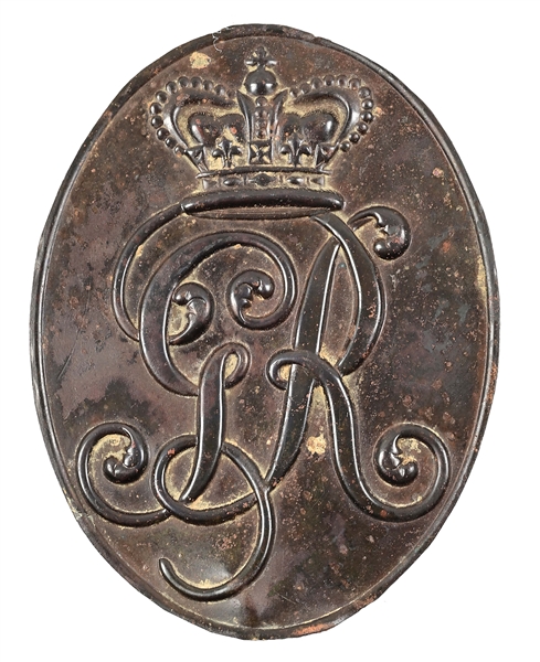 BRITISH STOVEPIPE CAP PLATE, 1797-1802--WEST INDIES SERVICE.