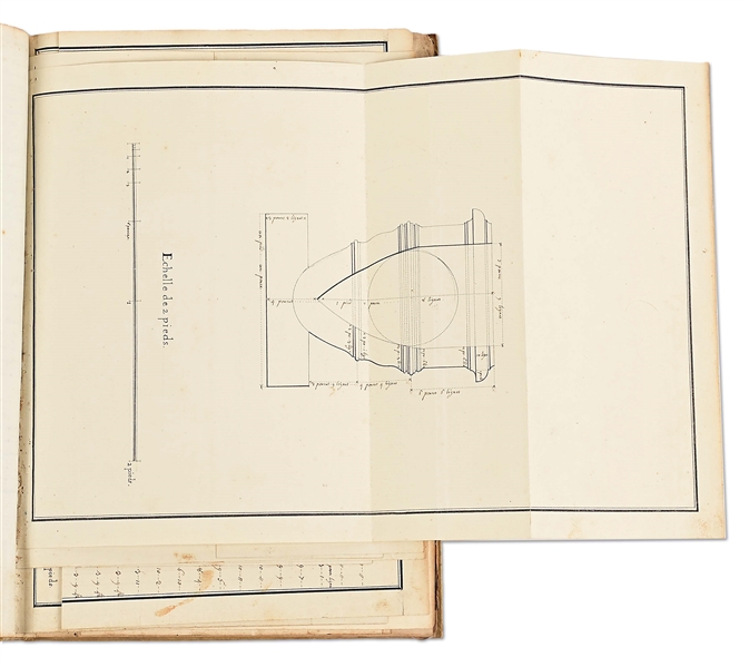 ARTILLERY MANUSCRIPT OF ROCHAMBEAUS ARTILLERY COMMANDER, C. 1768.