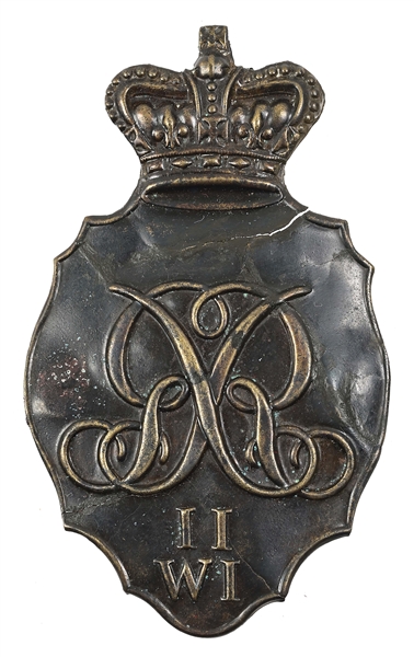 2ND WEST INDIA REGIMENT BELGIC CAP PLATE, 1812-1815.