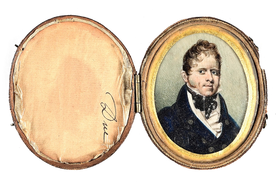 PORTRAIT MINIATURE OF WAR OF 1812 AMERICAN NAVAL HERO, CAPTAIN DAVID PORTER.