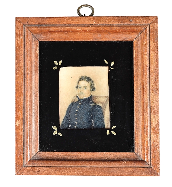 EDWARD BRACKETT WHITE (1806-1882). PORTRAIT MINIATURE OF A US OFFICER, POSSIBLY BENJAMIN HUGER, 1834.