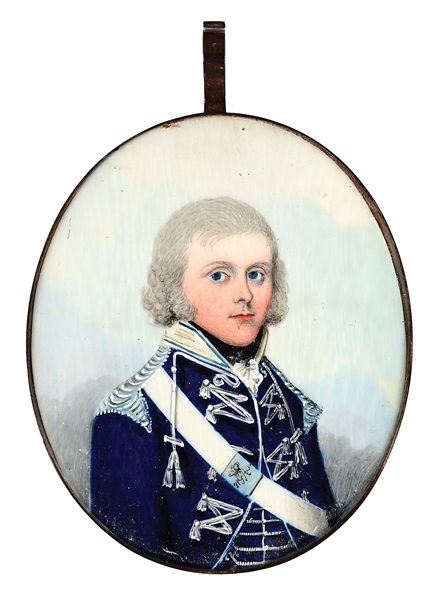 PORTRAIT MINIATURE OF AN OFFICER IN THE 21ST LIGHT DRAGOONS, C. 1794