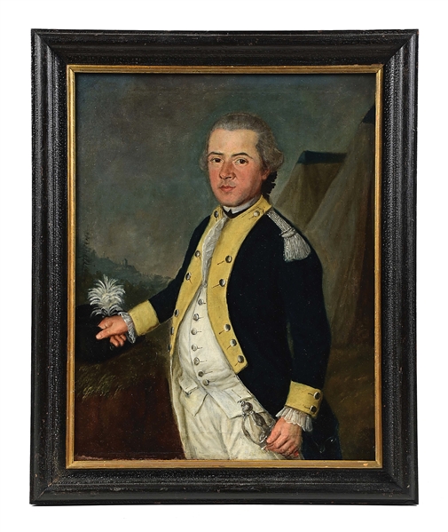 REVOLUTIONARY WAR PORTRAIT OF 3RD WALDECK REGIMENT OFFICER, C. 1776.