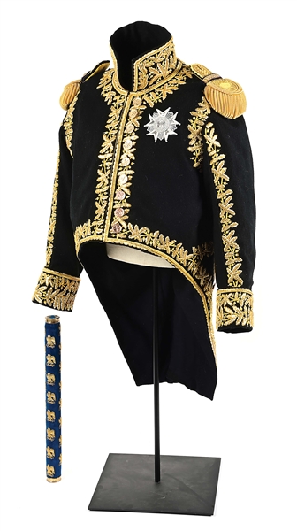 A MUSEUM-QUALITY REPRODUCTION OF A FRENCH NAPOLEONIC MARSHALS UNIFORM.