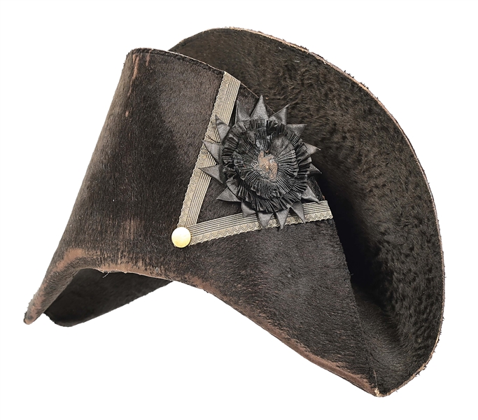 EARLY US NAVY OR ARMY OFFICERS COCKED HAT, 1802-1808