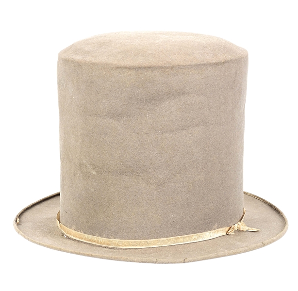 AN EARLY 19TH CENTURY, AMERICAN, TALL-CROWNED "BEAVER" HAT