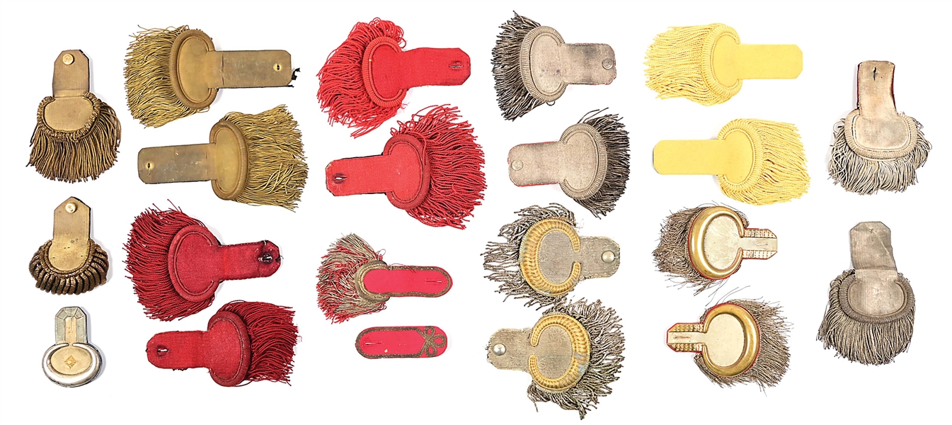 FRENCH AND GERMAN EPAULETTE COLLECTION, 19TH C. (21 PCS.).