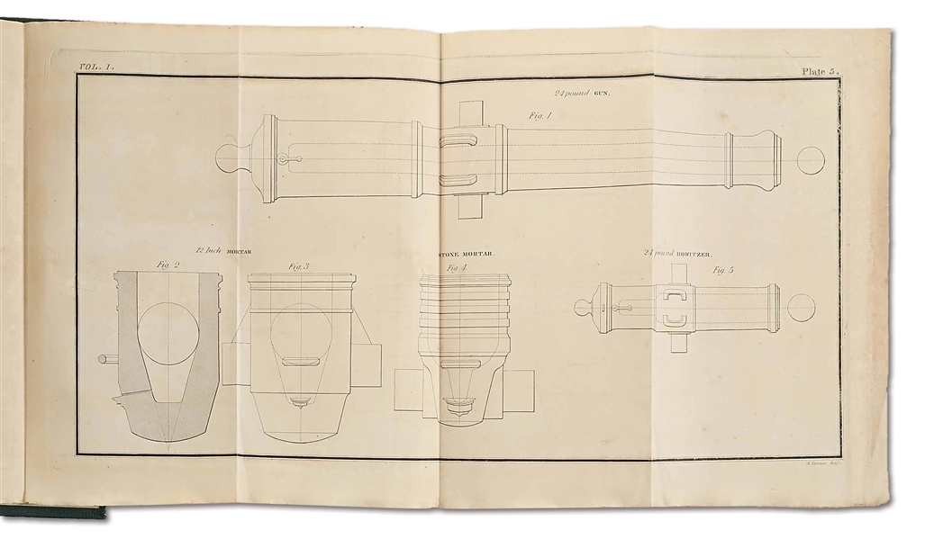 IMPORTANT AND SCARCE 1820 MANUAL FOR AMERICAN ARTILLERY.