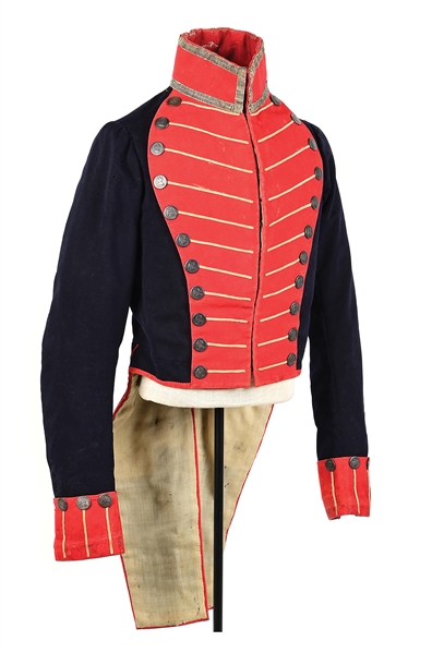 1820 NEW YORK MILITIA OFFICER UNIFORM COAT, CHAPEAU & PLUME