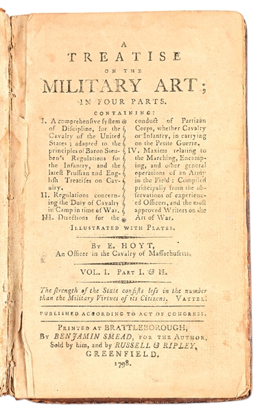 HOYT.  TREATISE ON MILITARY ART (CAVALRY DISCIPLINE), 1798