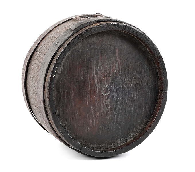 REVOLUTIONARY WAR ERA CANTEEN WITH OE BRANDED ON FACE, POSSIBLE CONNECTICUT ISSUE.