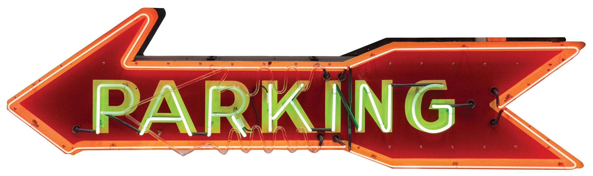 PARKING ARROW PORCELAIN NEON SIGN