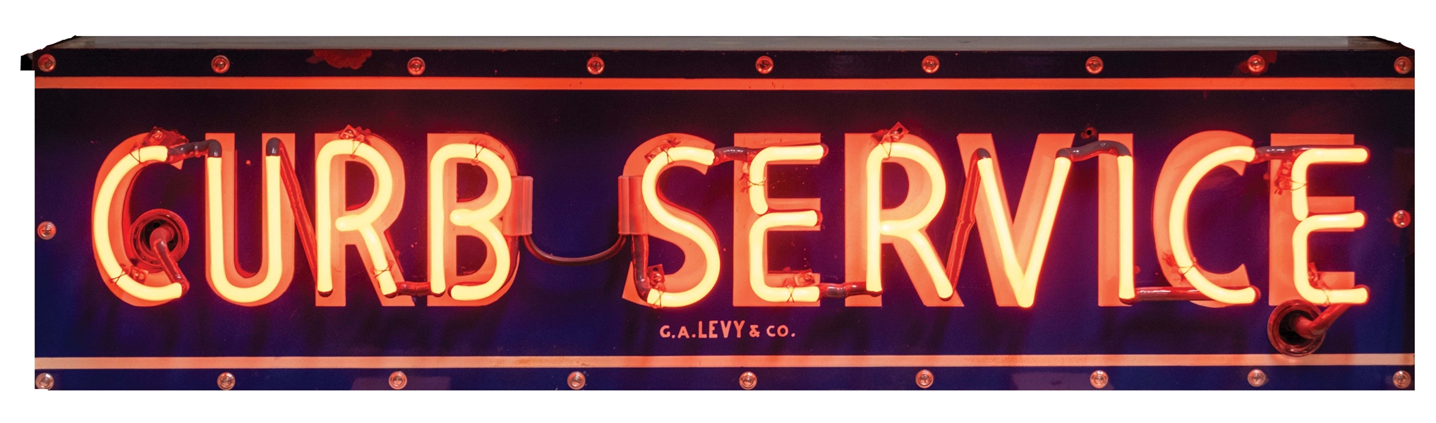 CURB SERVICE PORCELAIN SIGN