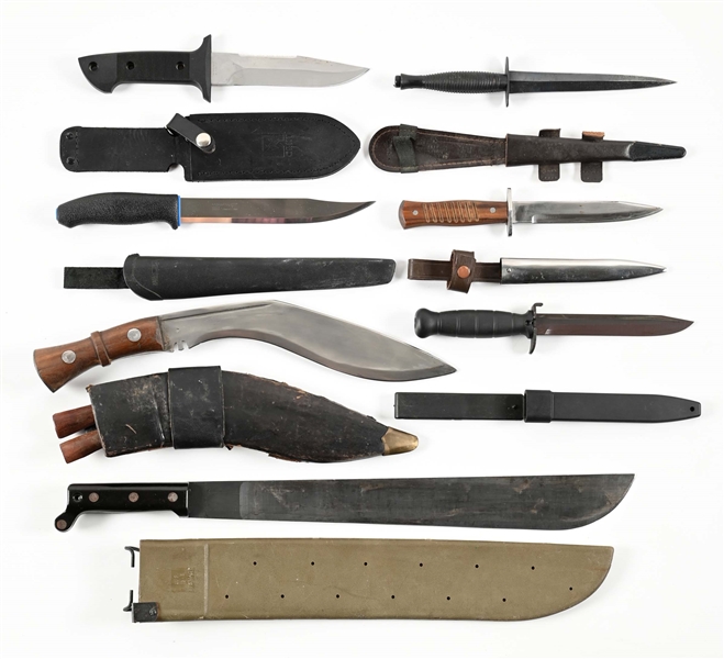 LOT OF MISCELLANEOUS FIGHTING KNIVES.