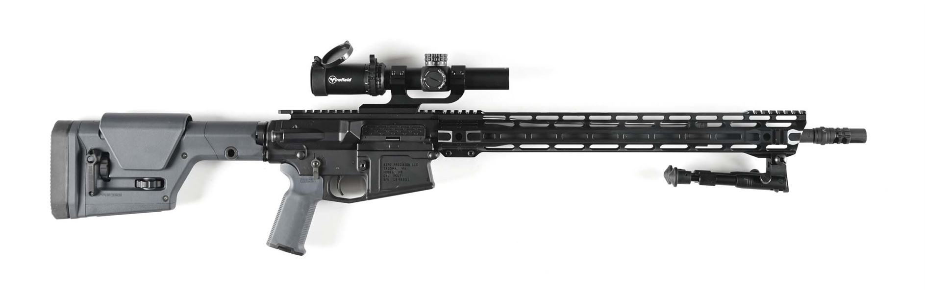 (M) AERO PRECISION M5 AR10 SEMI AUTOMATIC RIFLE.