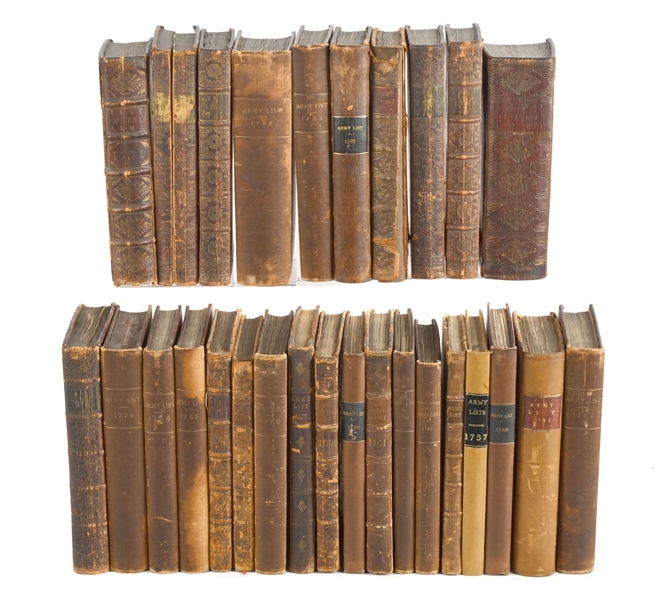 ANNUAL BRITISH ARMY LISTS, 1755-1788. 28 VOLUMES.