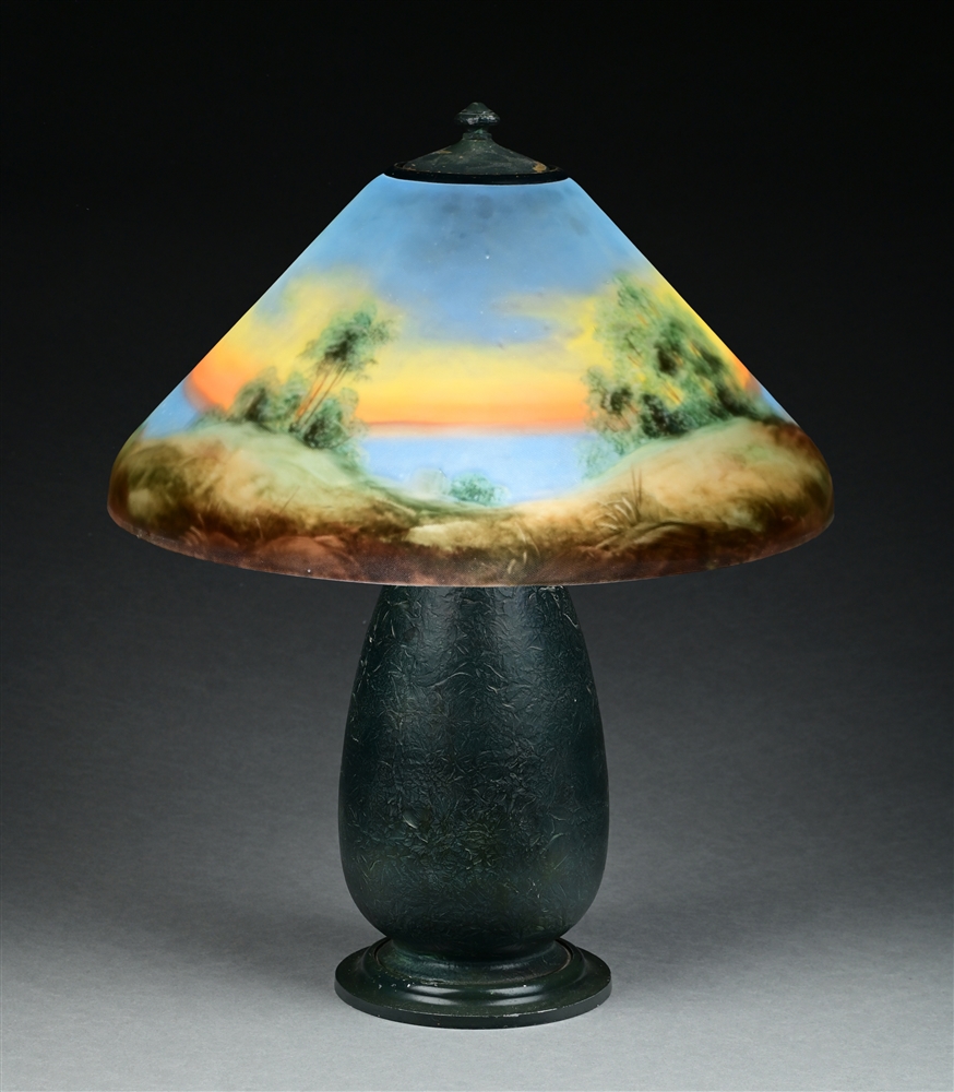 JEFFERSON REVERSE PAINTED SCENIC LANDSCAPE TABLE LAMP