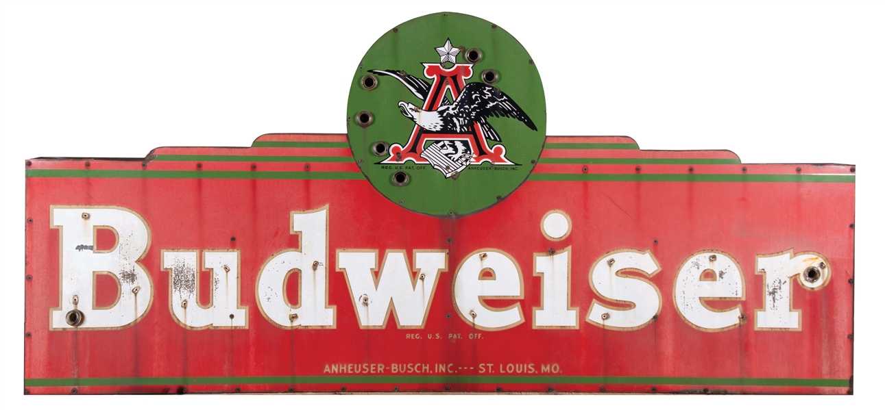 BUDWEISER PORCELAIN NEON SIGN W/ ANHEUSER-BUSCH LOGO