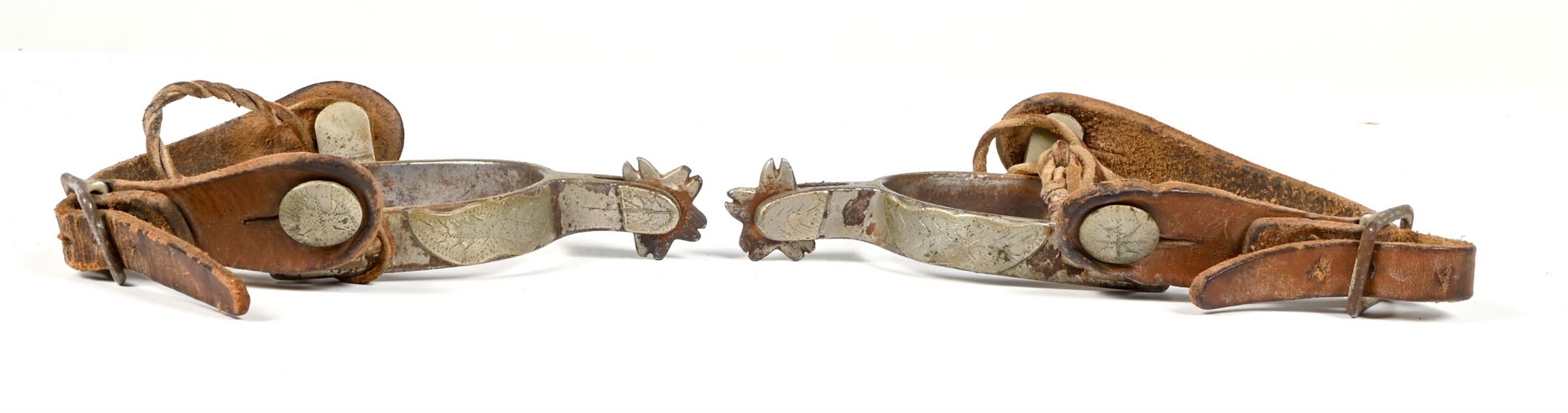 CROCKETT SPURS WINGED SILVER INLAY