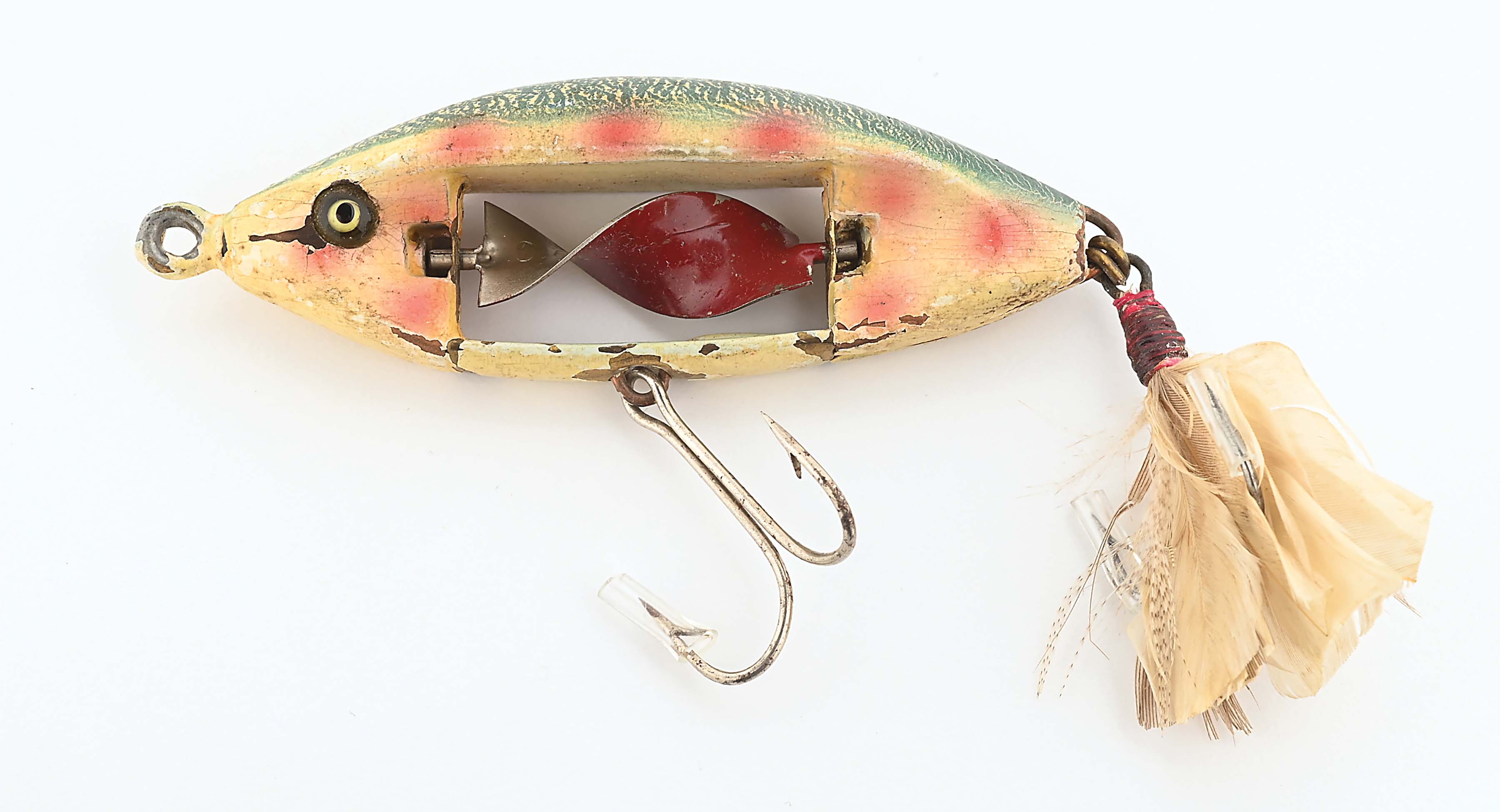 Lot Detail - BASS SIZE CHIPPEWA RED SPOTS GREEN CRACKLEBACK