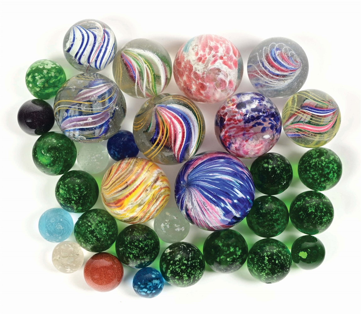 LARGE LOT OF HAND-MADE MARBLES