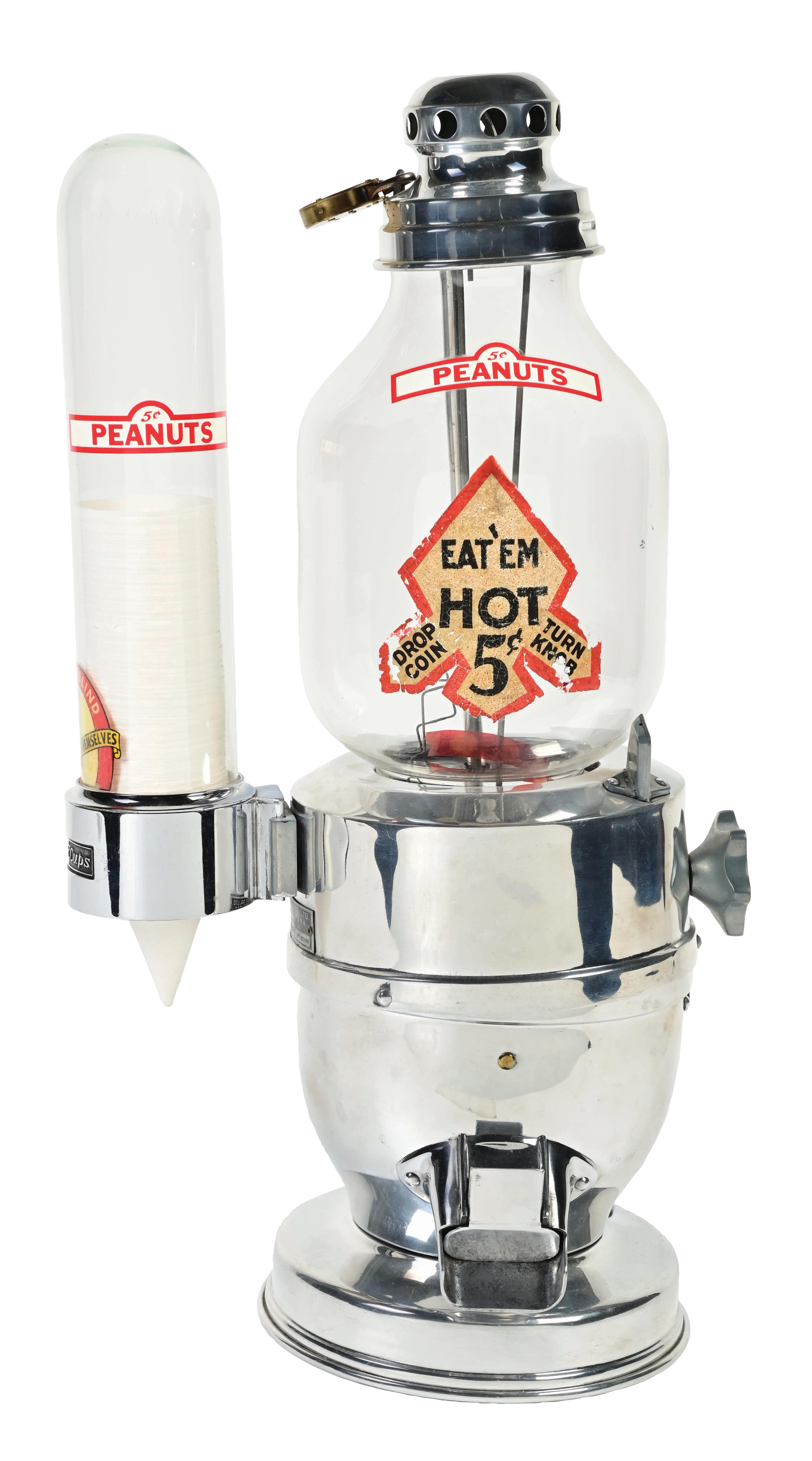 Roy Machine Lot Detail - ROY STRINGER 5¢ HOT NUT PEANUT VENDING MACHINE