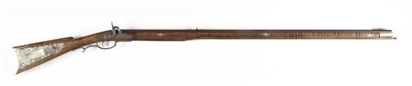 (A) CUSTOM AMERICAN PERCUSSION KENTUCKY RIFLE BY MILTON RILEY.