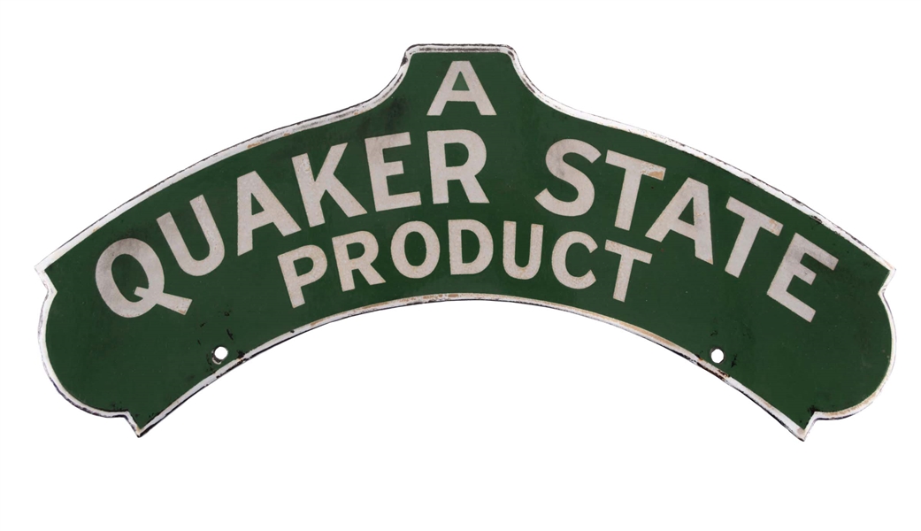 QUAKER STATE PRODUCTS PORCELAIN TOPPER SIGN