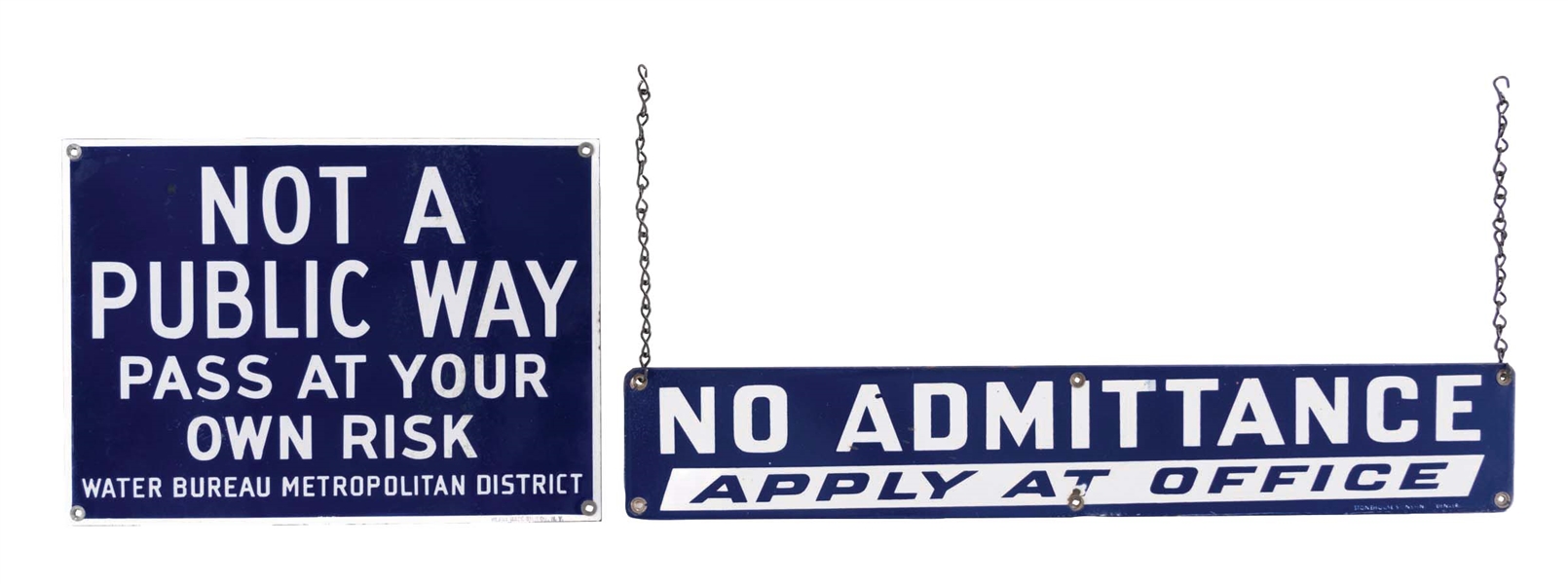 COLLECTION OF 2: COBALT BLUE VERBIAGE SIGNS