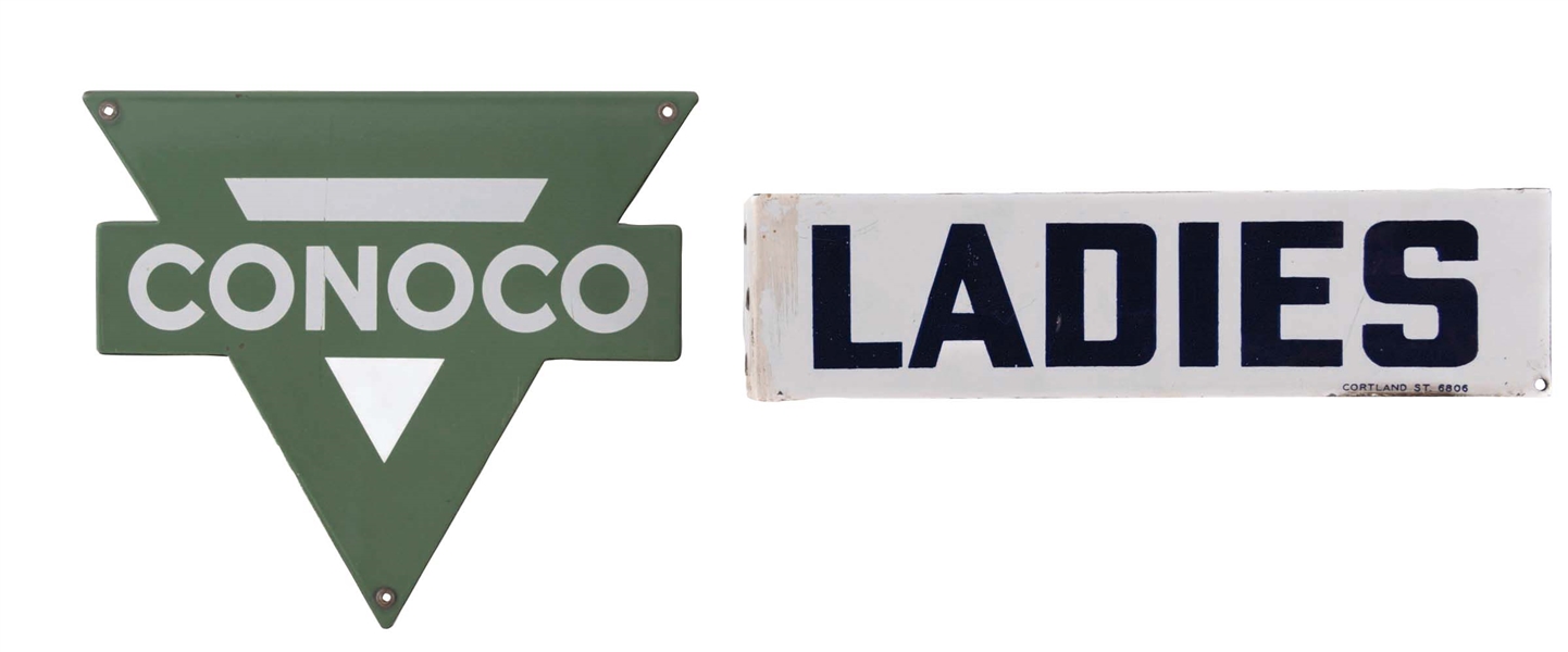 COLLECTION OF 2: PUMP PLATE AND FLANGE SIGNS