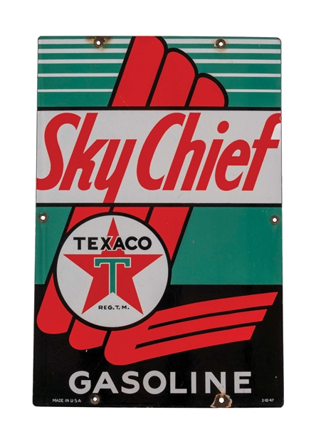 TEXACO SKY CHIEF GASOLINE PUMP PLATE
